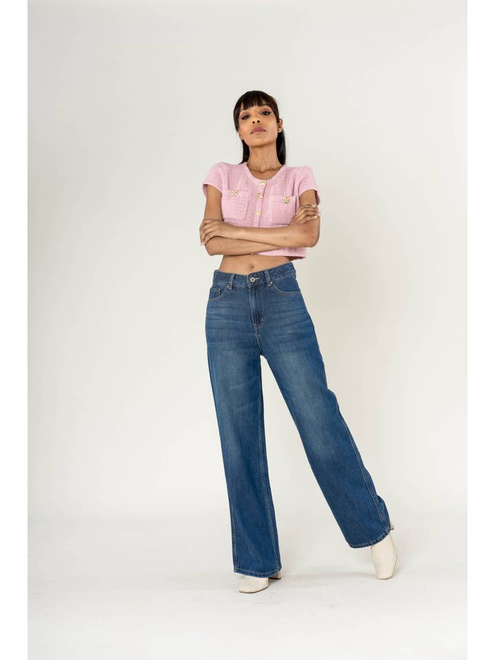 Nina Carter - Wholesale Jeans - Women's - Jean Lyocell Nina Carter large straight high waist T0014