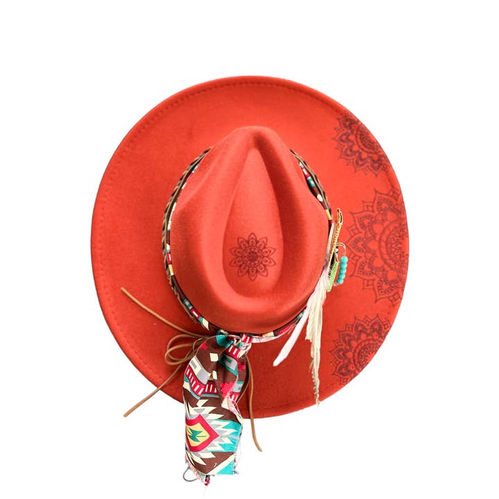 Wild Indigo - Wholesale Cowboy Hat - Unisex - Mandala Burned Hat Western Rancher Hat
