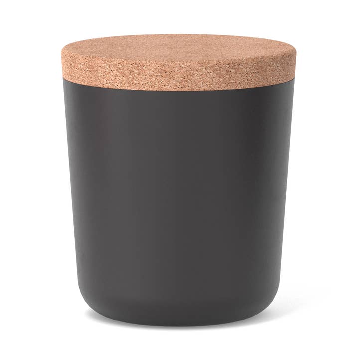 Claro Storage Jar XL - Bamboo Fiber / Cork Lid - Black for wholesale by EKOBO