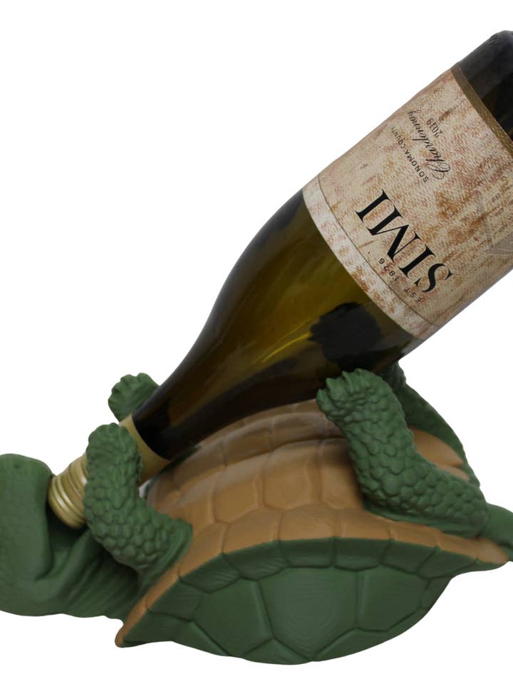 TURTLE WINE BOTTLE HOLDER Nautical Tropical Coastal Island for wholesale by White Elephant