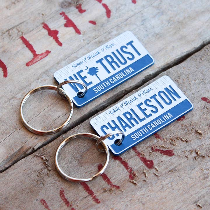Customizable Engraved Plastic Keychain - South Carolina for wholesale by The Laundry Room Shop