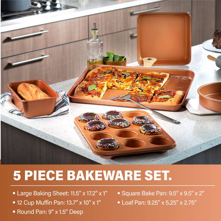 Gotham Steel/Granitestone - Wholesale Cookware Set - Gotham Steel Hammered Copper 20-Piece Cookware, Bakeware Set