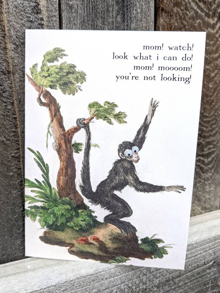 Look! Monkey Business Mother's Day Greeting Card for Mom for wholesale by Shut Up Telescope