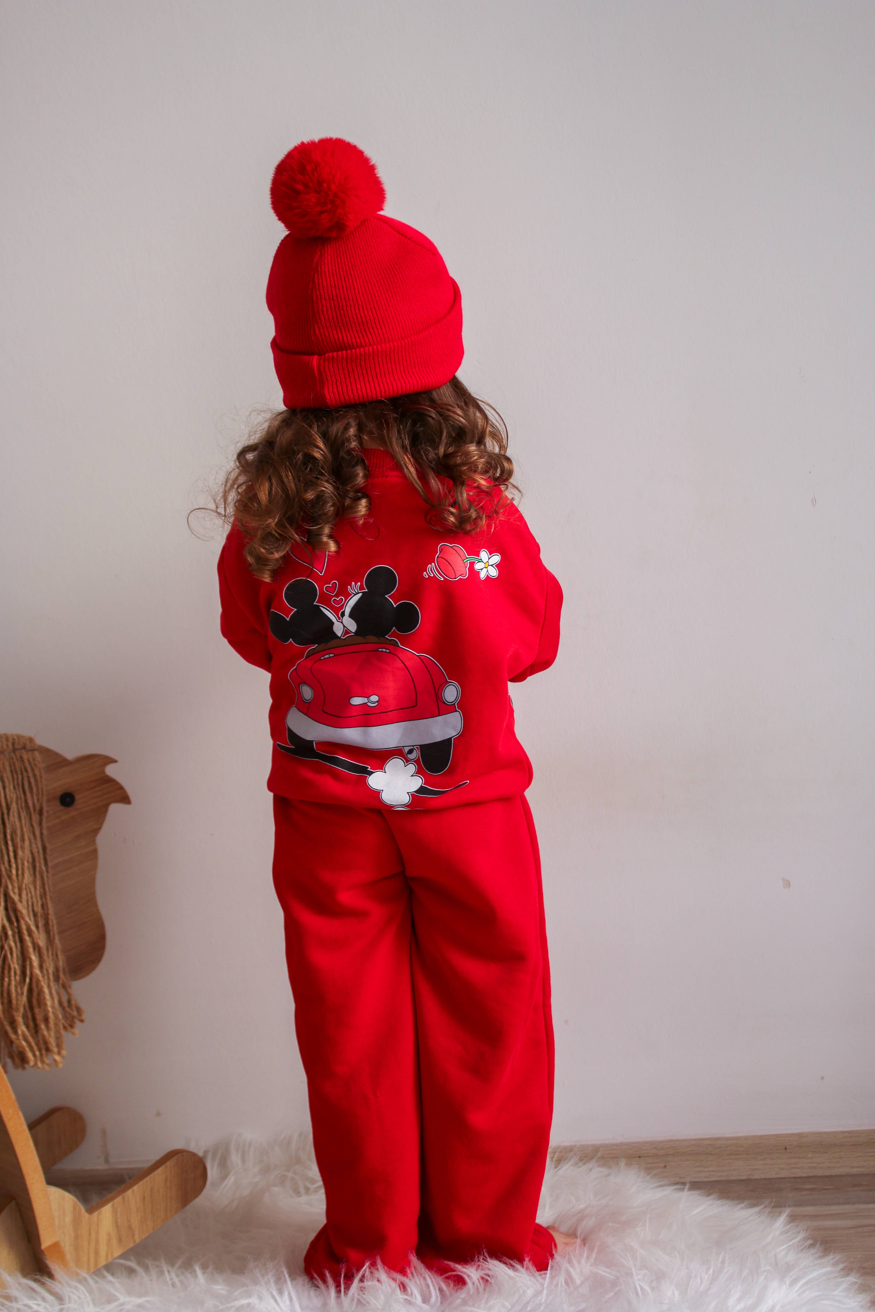 Himmelberg Baby – wholesale Mössa - Barn – Röd Singel Pom Pom Baby-/Barnmössa 0-8 år6