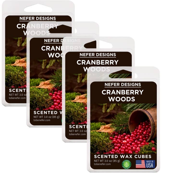 Nefer Designer Candles & Home Decor - Wholesale Wax Melt - Cranberry Woods Soy Wax Melt-Organic Strong Scent Clamshell1