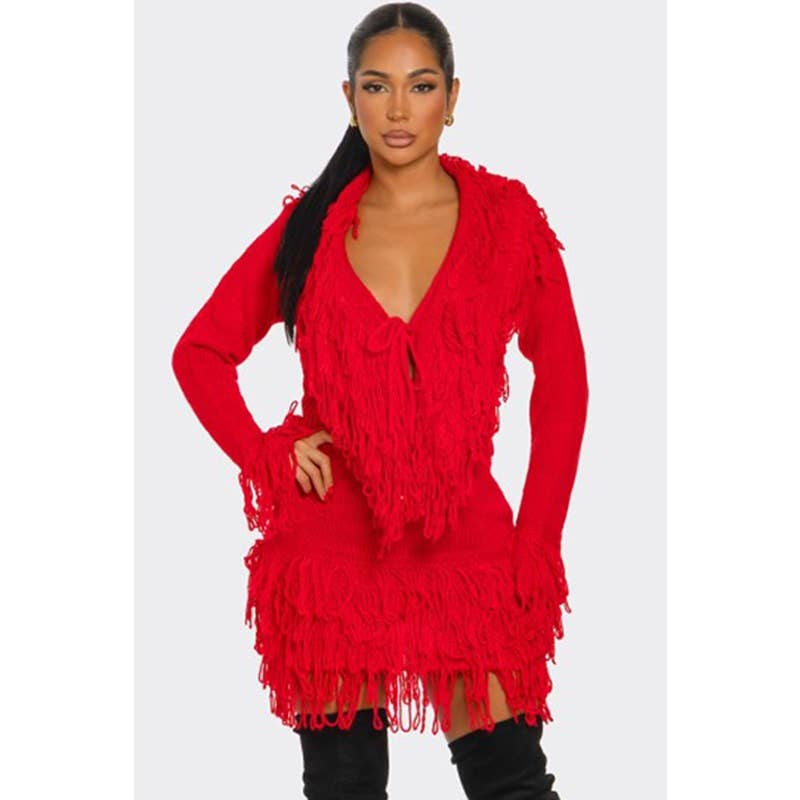 HiteJeans – wholesale Top & skirt set – Women's – Fringe Knit Two Piece Set7