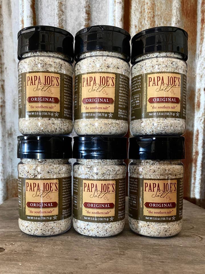 Papa Joe's Salt- Case of Six, 5.6 oz shakers for wholesale by Papa Joe's Salt, LLC