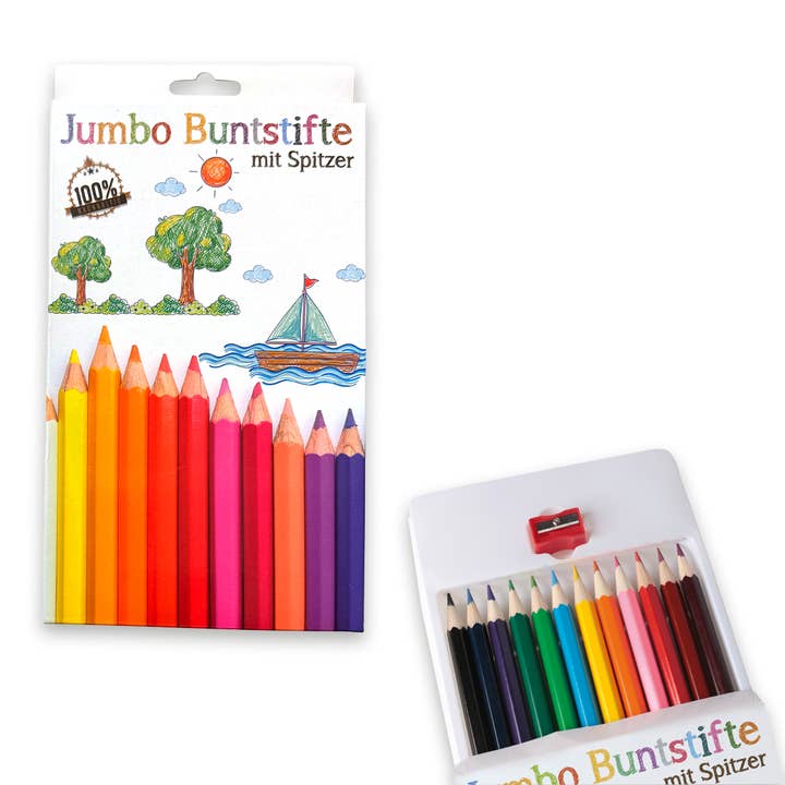 Jumbo farveblyanter - Ekstra tykke blyanter til småbørn for engroshandel hos B&W Werbeartikel GmbH - B&W