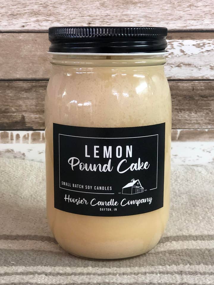 16oz Soy Candle~Lemon Pound Cake Scent for wholesale by Hoosier Candle Company