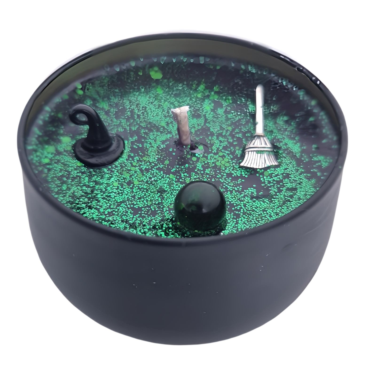 The Flickering Flame of Fantasy - Wholesale Novelty Candle - Wicked Elphaba Inspired Cauldron Witch Candle With Charms0