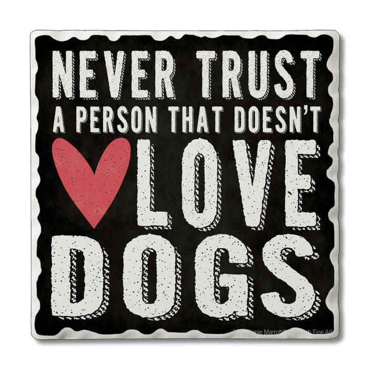Thirstystone "Love Dogs" Absorbent Stone Coaster 4pk for wholesale by CounterArt/Highland Home/Thirstystone/CoasterStone