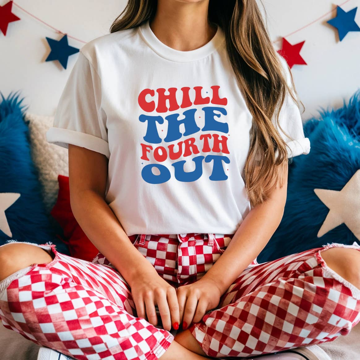 Kiki's Boutique – wholesale Screen printed t-shirt – Women′s – Chill The Fourth Out Tee