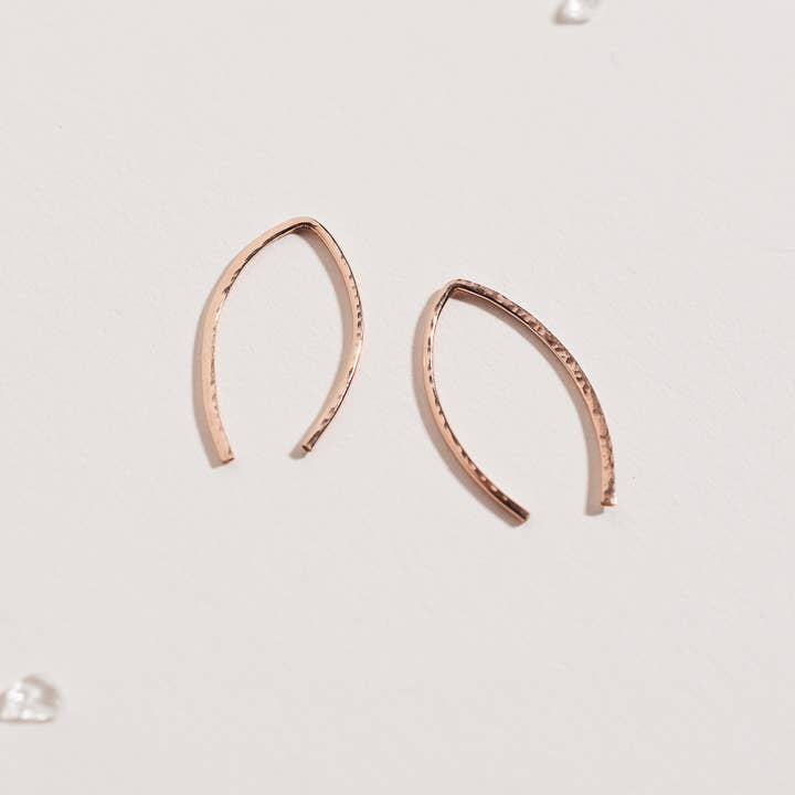 Loveable - Wholesale Hoop Earrings - Small Arc Threader Earrings3