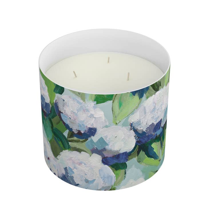 Coastal Hydrangea 3-Wick Candle Kim Hovell for wholesale by Annapolis Candle