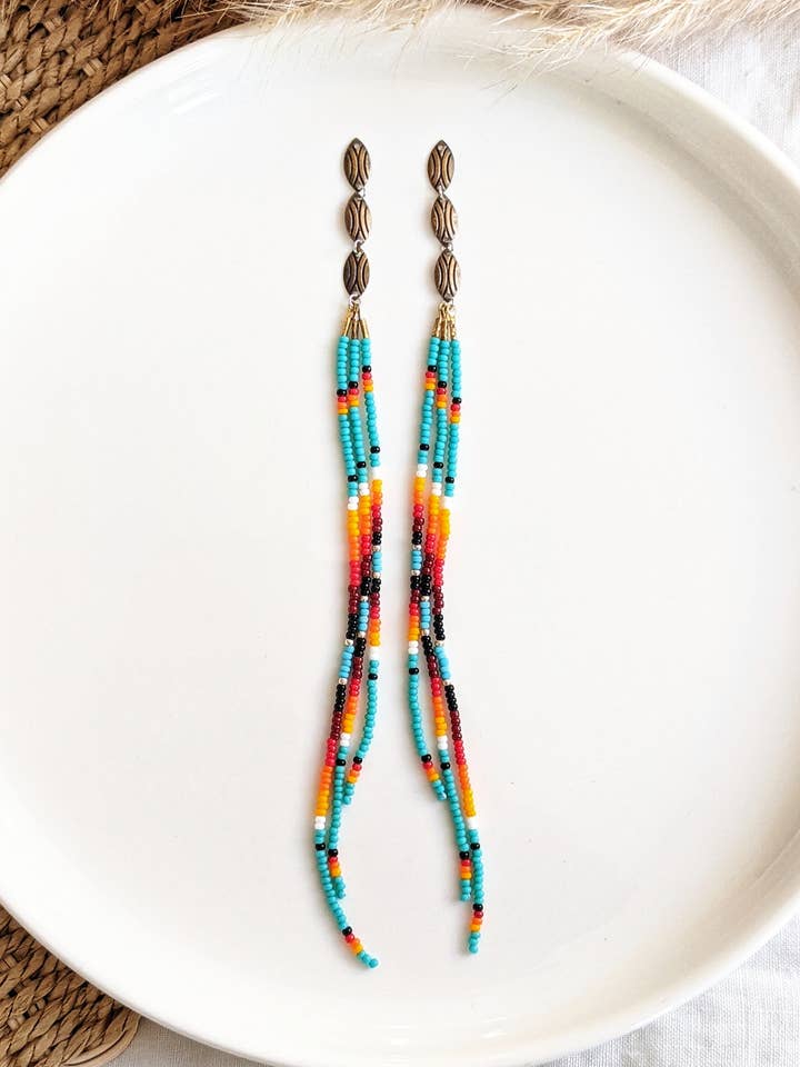 Quannah jagthest indfødte Beaded Øreringe for engroshandel hos Moon & Milk