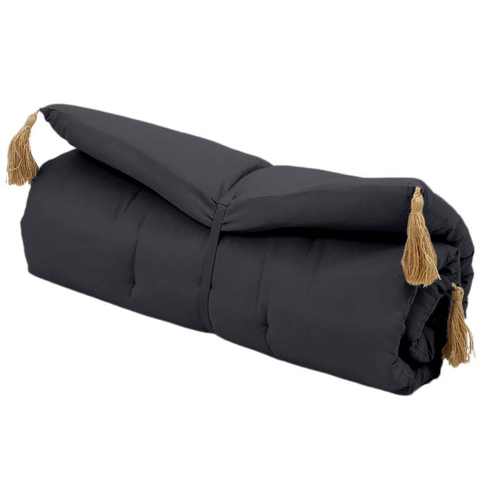 DECOSTARS - CmaDECO - Wholesale Floor pillow - Quilted Futon, 60 x 120cm, Jute Pompoms, PANAMA4