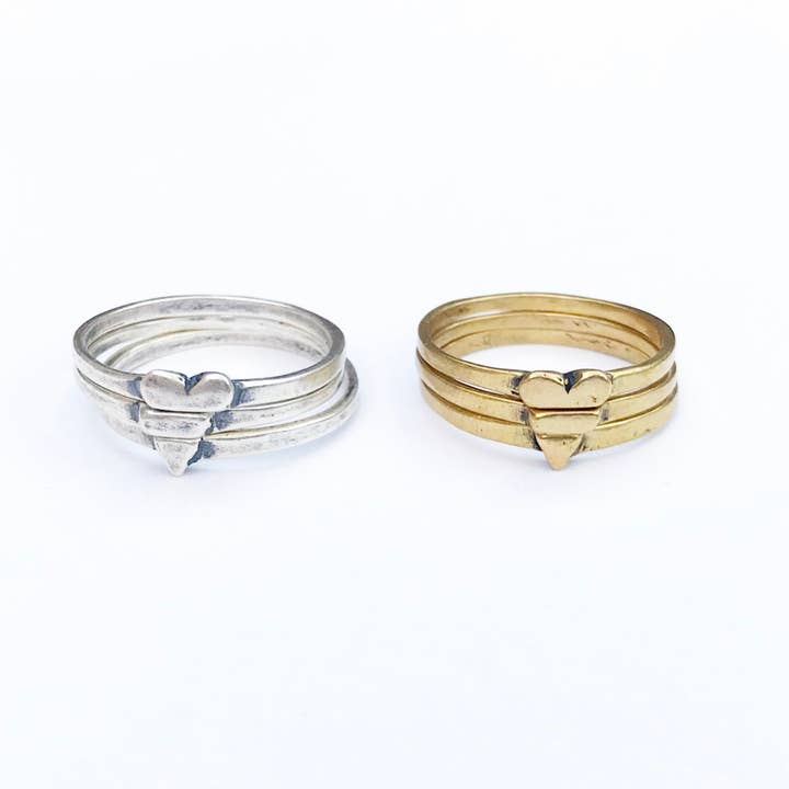 Heart Stack Ring for wholesale by Freedumb Founded