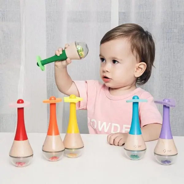 Hippychick – wholesale Musical toy – Kids & baby – Classic World Rainbow Maracas  Wooden FSC Musical Instrument3