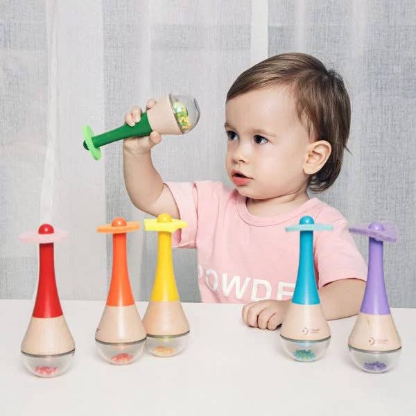 Hippychick – wholesale Musical toy – Kids & baby – Classic World Rainbow Maracas Wooden FSC Musical Instrument3