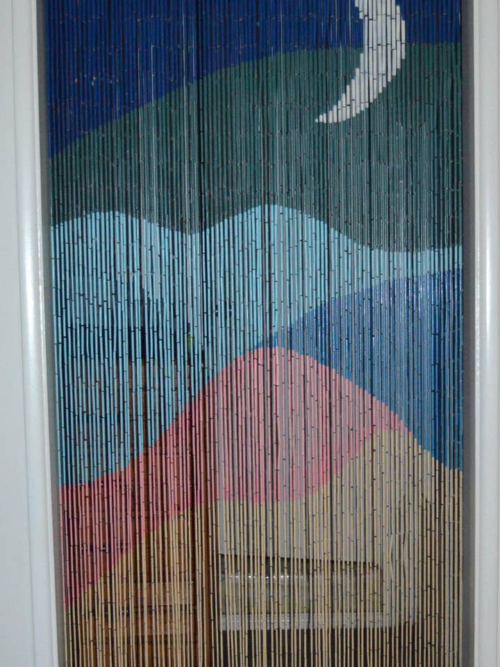 Bamboo Beaded Curtain Crescent Moon 90 strands for wholesale by Bamboo54