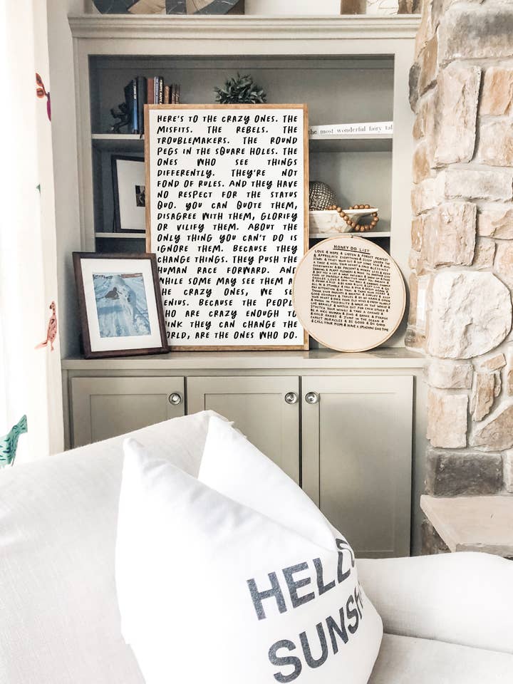 Here's to the crazy ones, misfits, the rebels Wood Sign for wholesale by The Shed Interiors