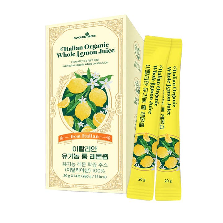 KPurity - Wholesale Wellness Juice/Tonic - Organic Lemon Juice NFC (Not From Concentrate) – 100% Pure Italian Lemon Juice, 14 Stick Packs, Freshly Squeezed, Refreshing Lemon Water2