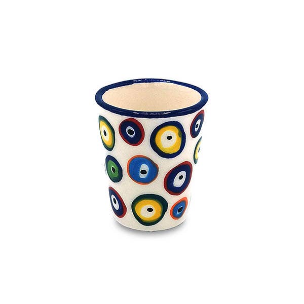 JUMI - Wholesale Shot Glass - Small Ceramic Shot Glass Multi Eye Hand Made
