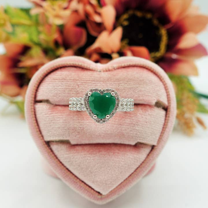 ROSE ~ RING MET HART IN CUBIC ZIRCONIA-VERSTELBAAR voor wholesale door Daemon srls