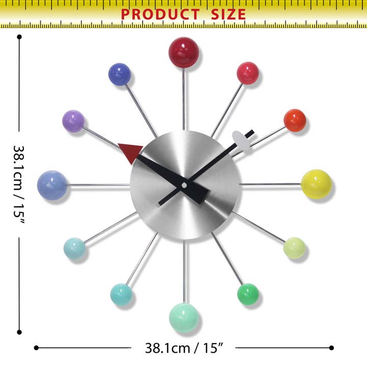 Infinity Instruments - Wholesale Wall Clock - Orb Spoke Rainbow Indoor Wall Clock 15 Inch4