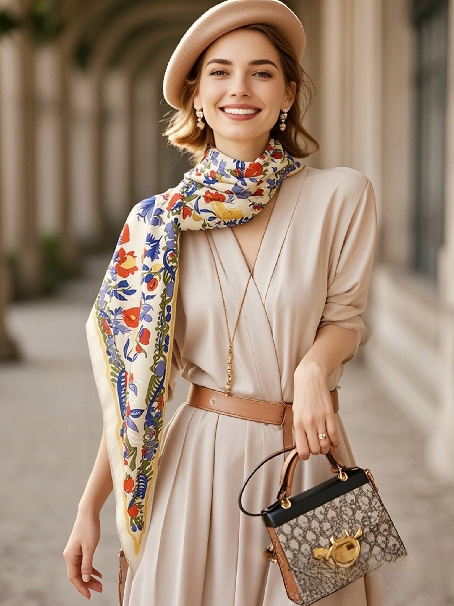 JC Sunny Fashion – wholesale Scarf – Women's – JC023328T Printed Triangle Scarf – Bandana Style Wrap / Shawl19