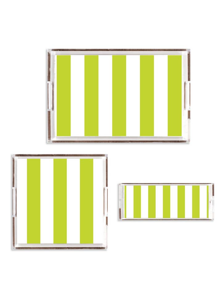 Plateau en Lucite à Rayures Épaisses pour la vente par Katie Kime