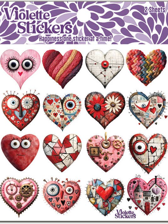K335 Happyface Hart Stickers voor wholesale door Violette Stickers