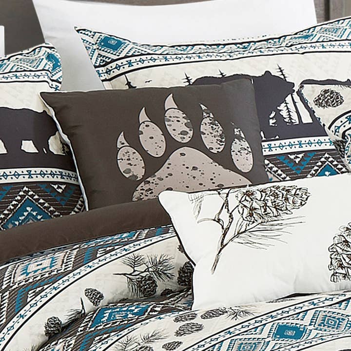Linen Mart - Wholesale Bedding Set - Big Bear Southwest Turquoise Aztec Comforter - 6 Piece Set9