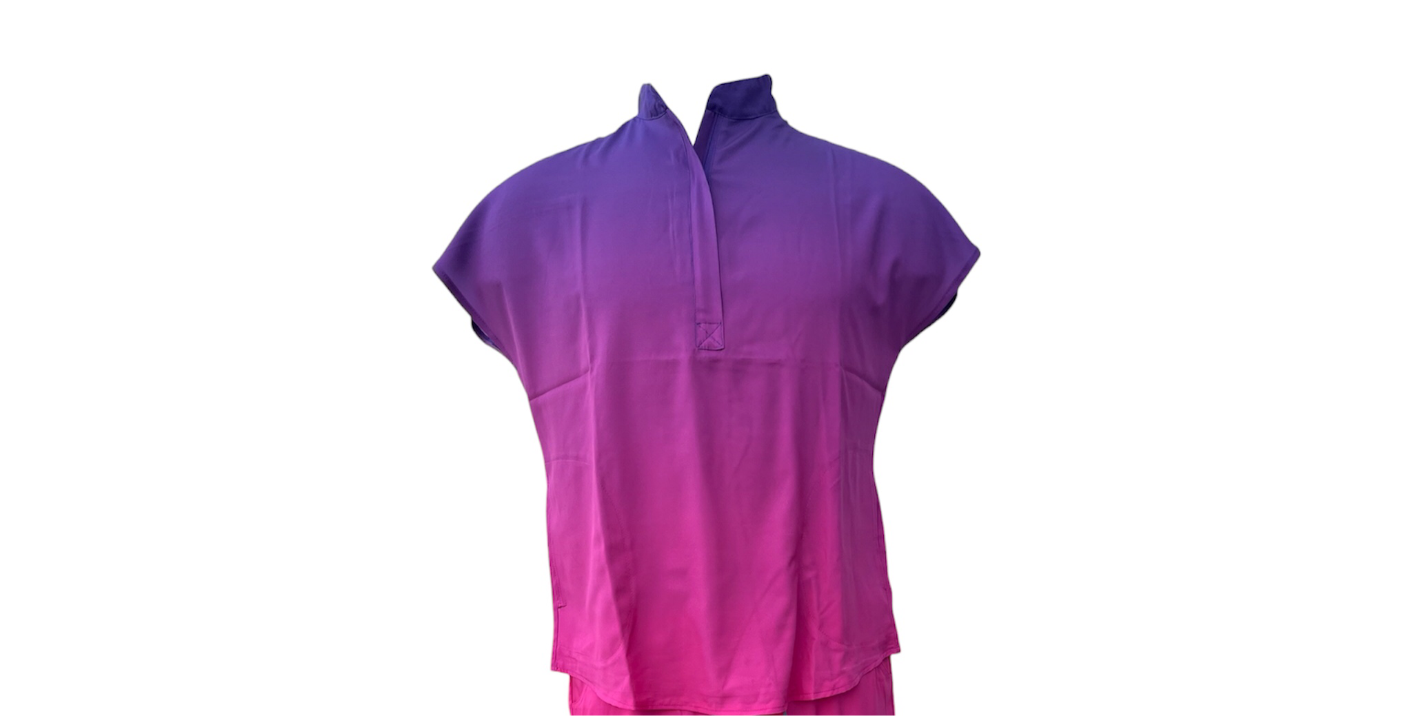 Apparel Now - Wholesale Healthcare Uniform - Women's - DK Gradient Zipper Scrub Top (Purple/Pink)3