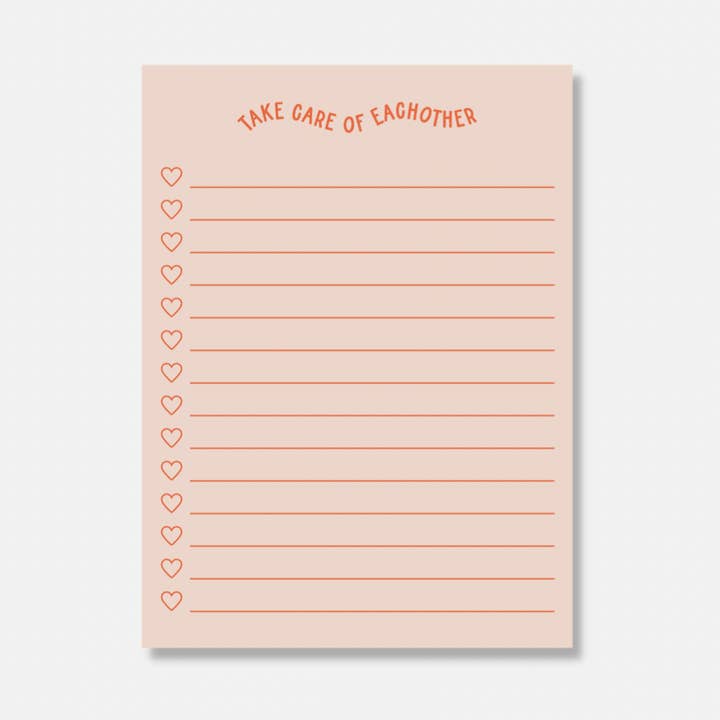 Leuke notitieblok boodschappenlijst Briefpapier Zorg voor elkaar voor wholesale door Good and Human