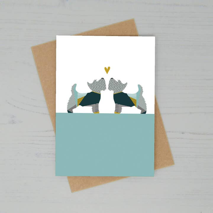 Love & Friendship Cards - Dogs - Scottie Dogs - Pack of 6 for wholesale by Lucy Alice