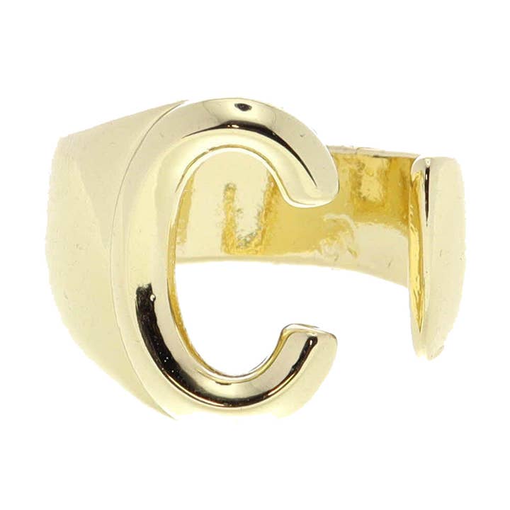 Gold Initial "C" Wrap Ring for wholesale by Jane Marie
