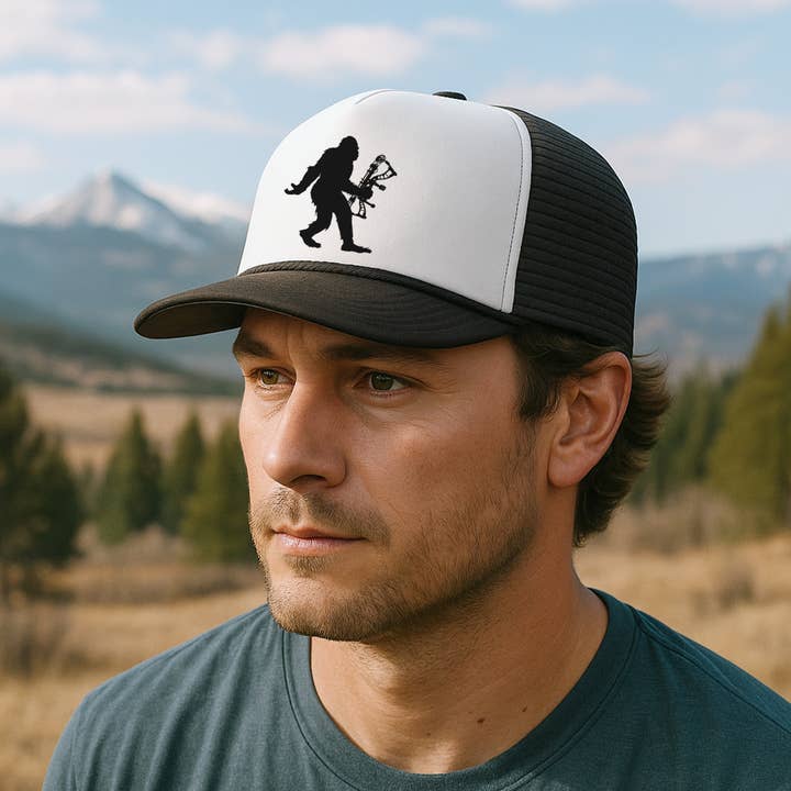 Sasquatch Archery Hunting Trucker Hat for wholesale by Hinterland Outdoors