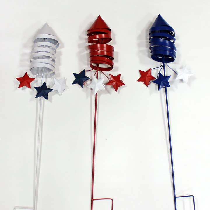 WORTH IMPORTS - Wholesale Garden/Lawn Stake - 33" Americana Fireworks Stakes, 3 Asst0