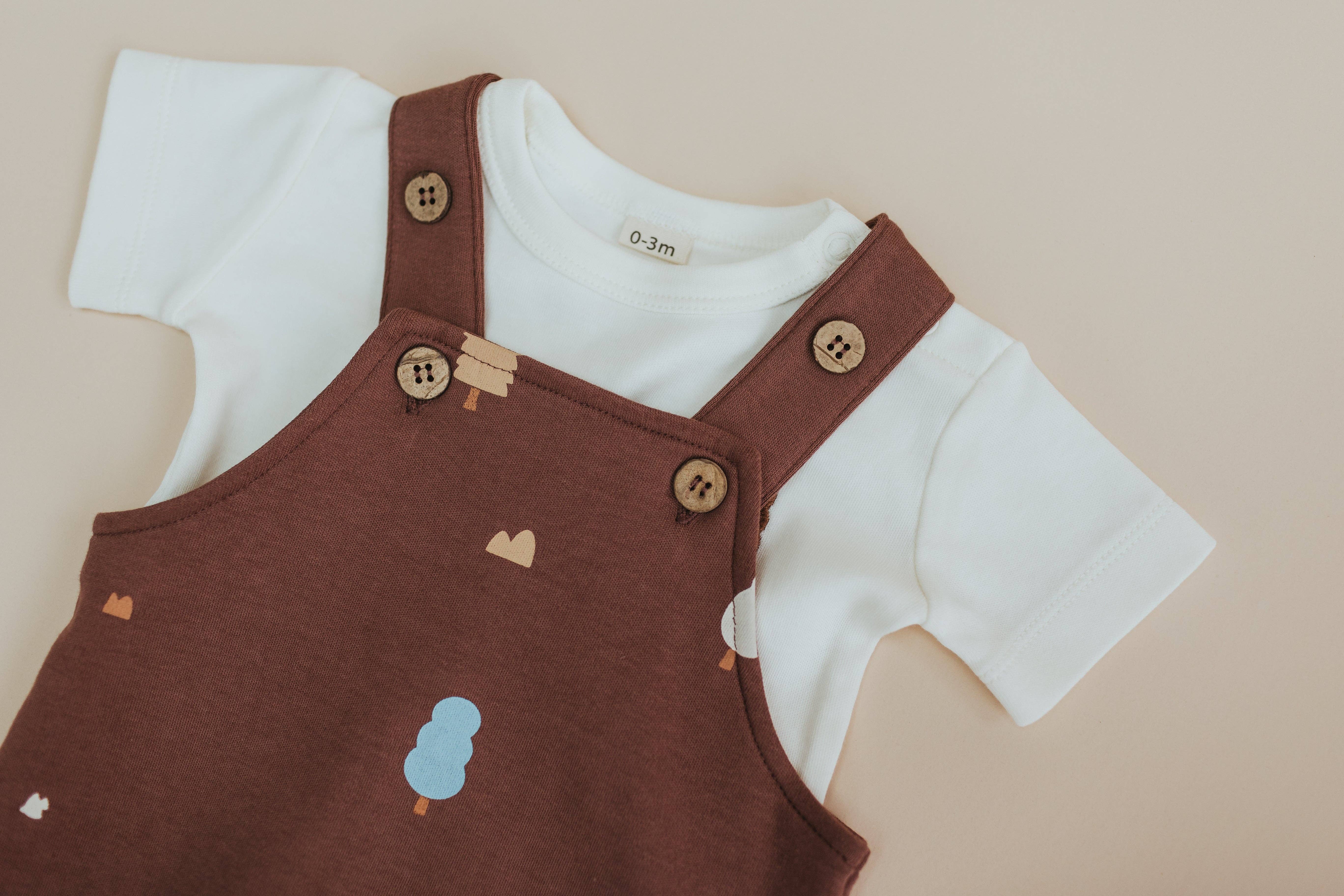 Mini & Humble - Wholesale Overalls - Baby - 100% Organic Cotton Dungarees in Raisin2