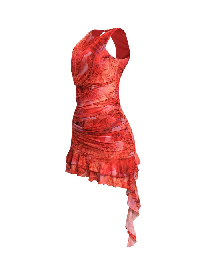 K Too - Vente Robe – femme - Robe à ourlet asymétrique froncée