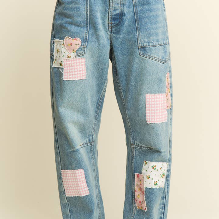 MINERAL WASHED PATCHWORK JEANS and other Purchase Wholesale patchwork jeans. Free Returns & Net 60 Terms on Faire trending on Faire.