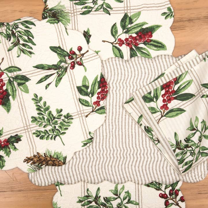 C&F Home - Wholesale Table Runner - Christmas Winter Botanical Table Runner