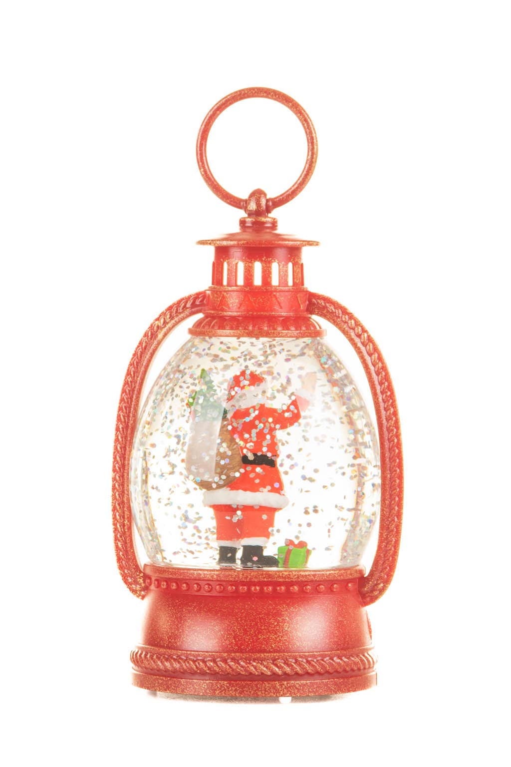 Starlight Collection - Vente Boule à neige - Lanterne à LED rouge avec boule à neige et Père Noël3