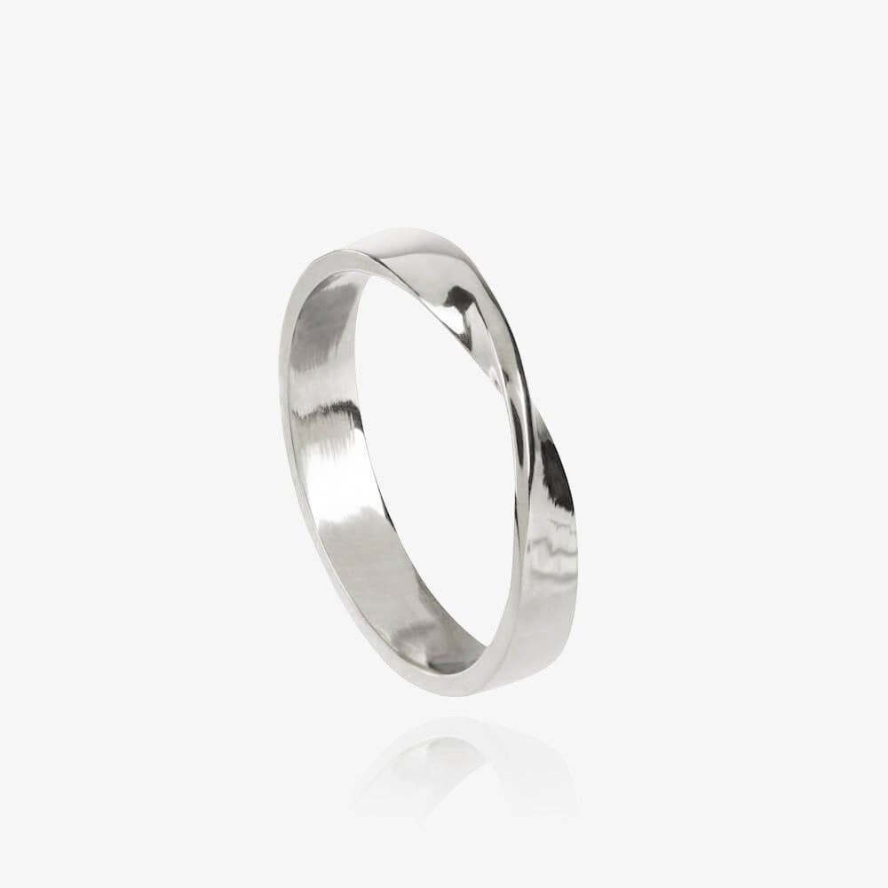 Matthew Calvin - Wholesale Band/gestapelde ring - Mobius Ring - Zilver - UK Maat J