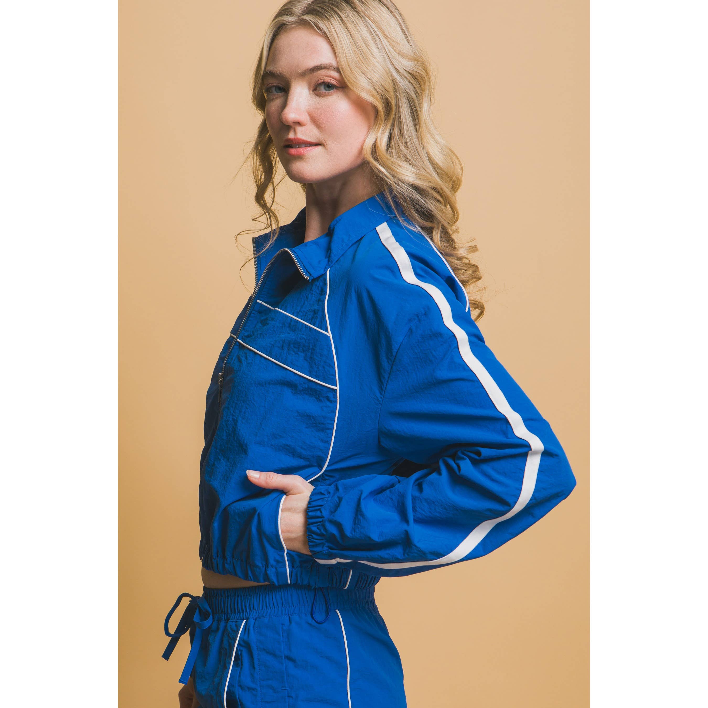 Paperdoll - Wholesale Jacket - Women's - Side Striped Windbreaker Jacket14