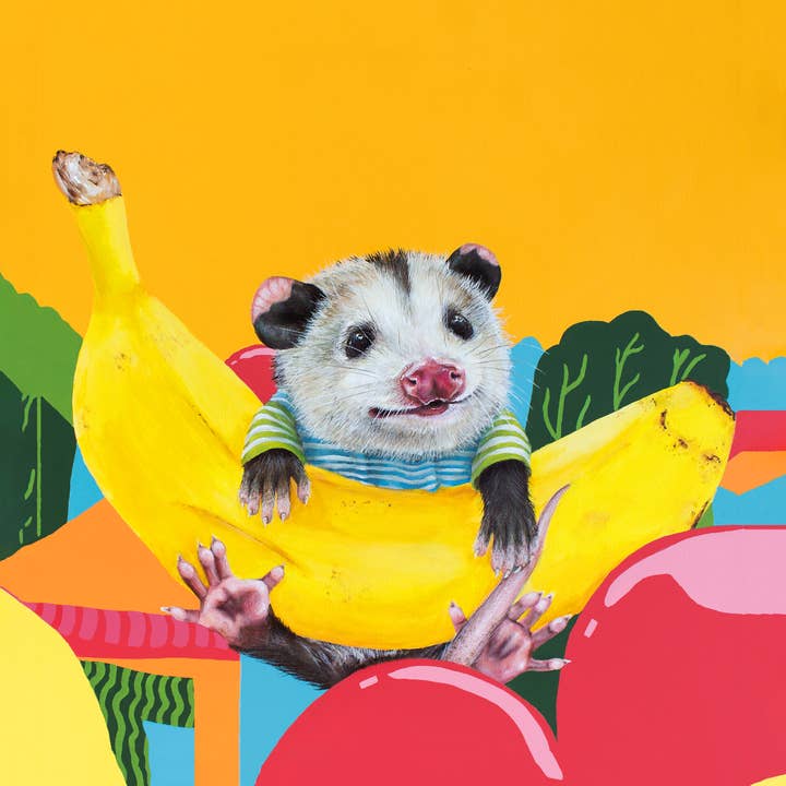 Baby B (Baby Opossum) Print for wholesale by One Lane Studios