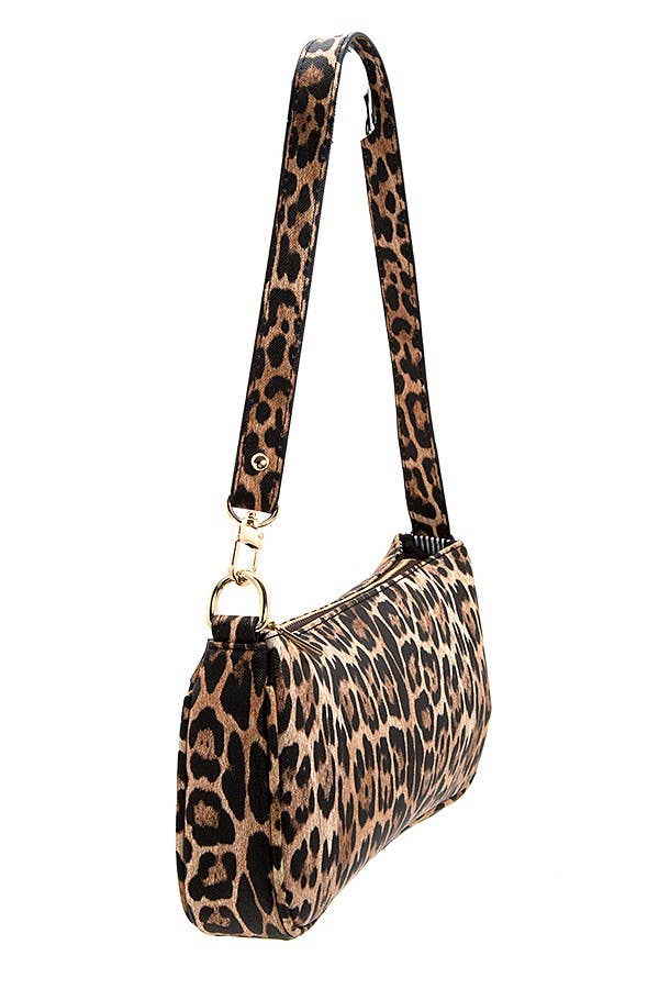 Andrea Bijoux - Wholesale Shoulder Bag - Women's - Animal Print Faux Leather Baguette Bag8