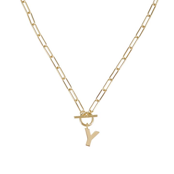 Toggle Initial Necklace in Gold for wholesale on Faire73
