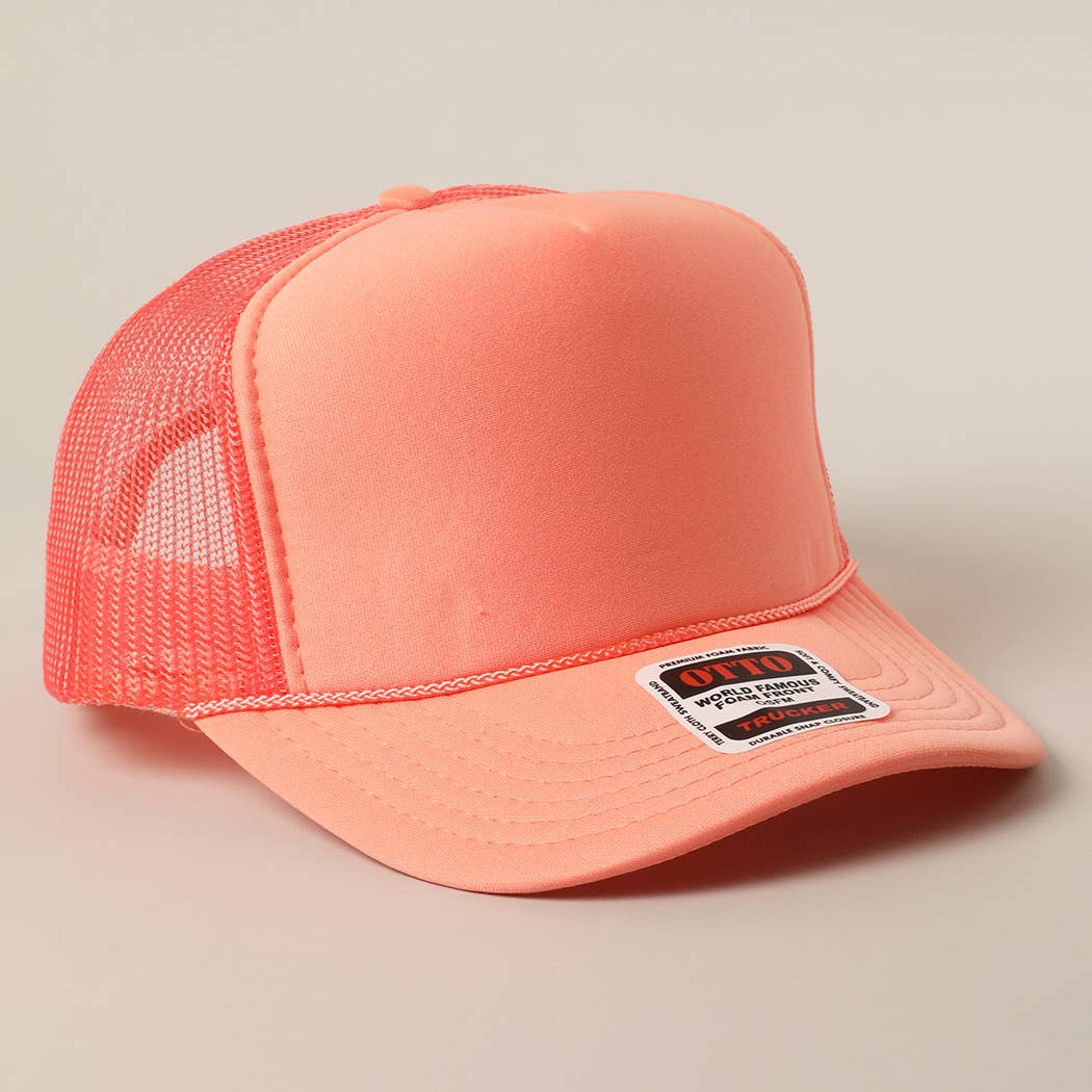 Fashion City - Wholesale Trucker Hat - Unisex - Solid Color OTTO 5-Panel Foam Mesh Back Trucker Hat48
